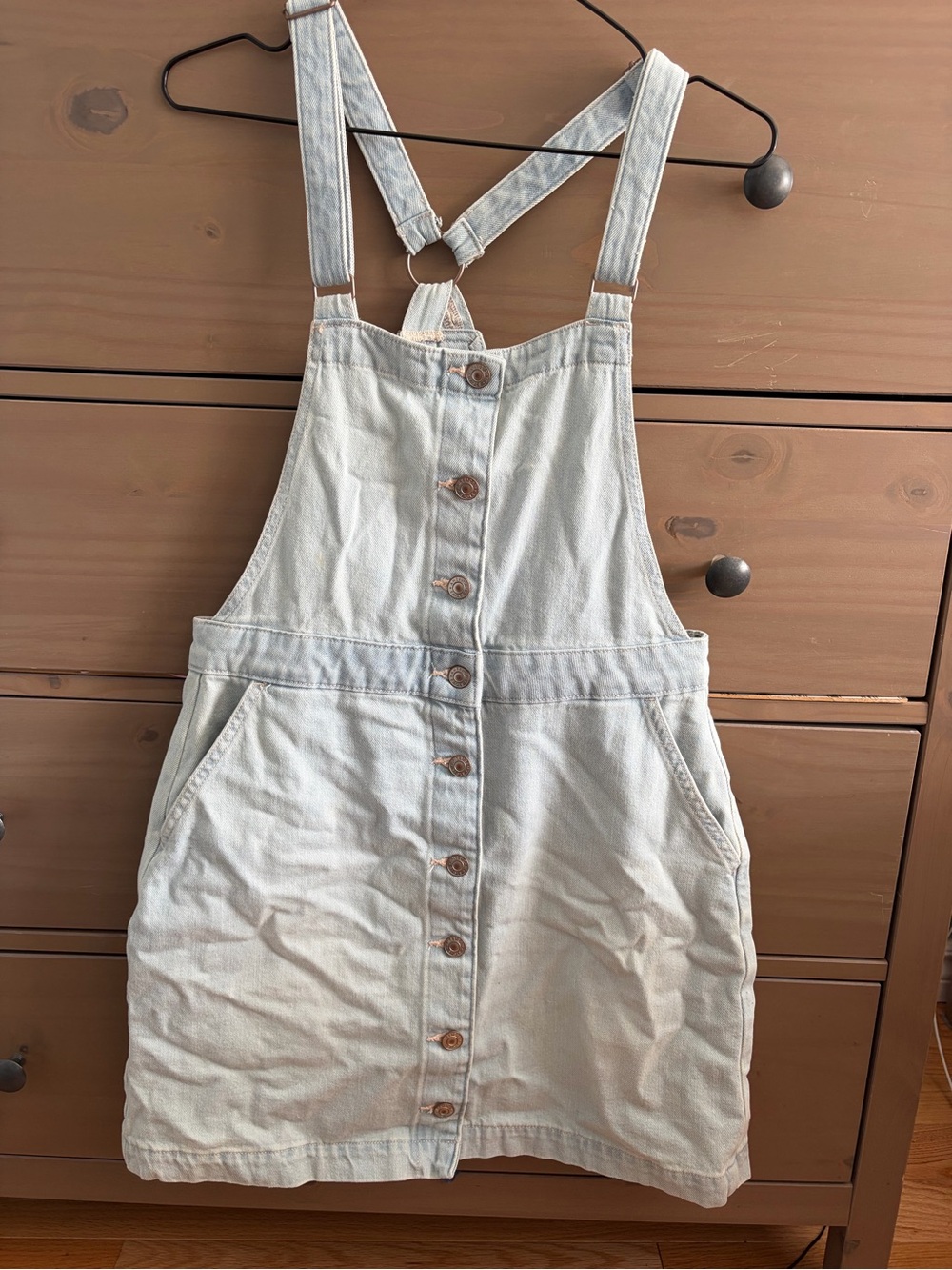Light Wash American Eagle Denim Overall Dress - Size M